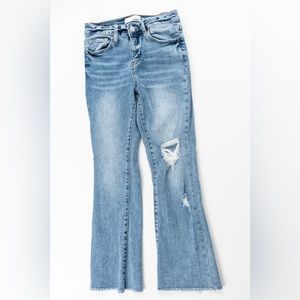 Vervet jeans, size 25. Raw edge, straight leg with slight flare